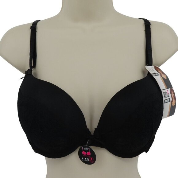 Smart And Sexy 36C Bra Black Lace Bow Padded Underwire Style SA276 Women NEW - Picture 1 of 15